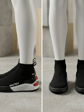 Nautica Willym 3 Ankle Support High Top Sneakers Sock Shoes Men's 7.5